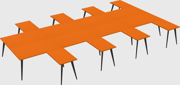 Shared l-shaped office desk system