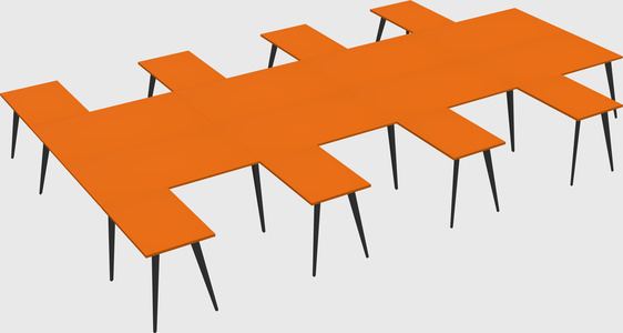 Shared l-shaped office desk system