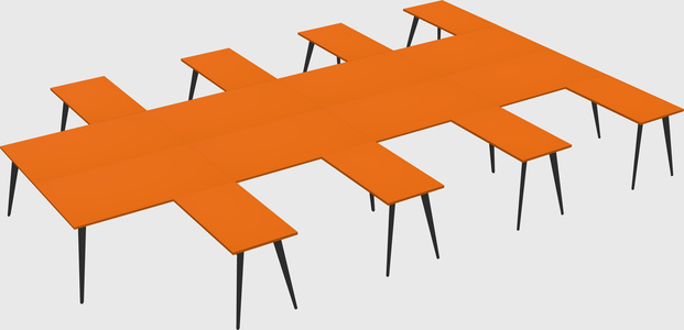 Shared l-shaped office desk system