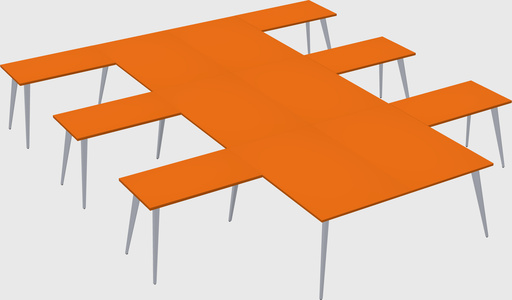 Shared l-shaped office desk system