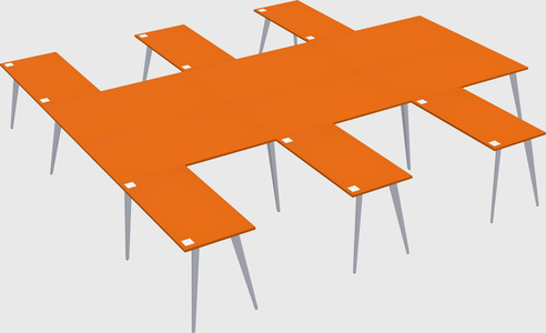 Shared l-shaped office desk system