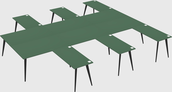 Shared l-shaped office desk system