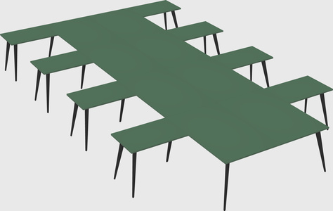 Shared l-shaped office desk system