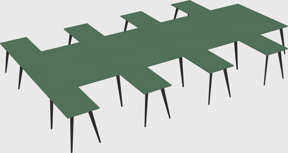 Shared l-shaped office desk system