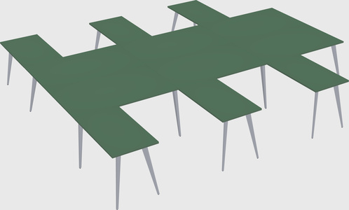 Shared l-shaped office desk system