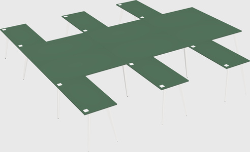Shared l-shaped office desk system