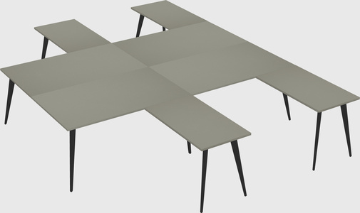 Shared l-shaped office desk system