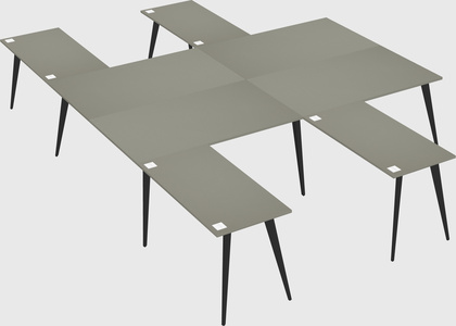 Shared l-shaped office desk system
