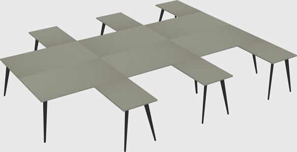Shared l-shaped office desk system