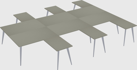 Shared l-shaped office desk system