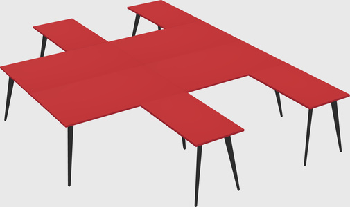 Shared l-shaped office desk system