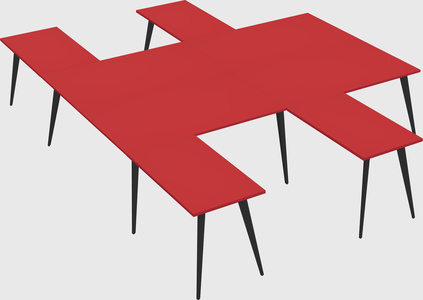 Shared l-shaped office desk system