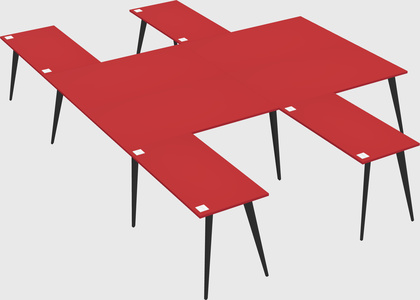 Shared l-shaped office desk system