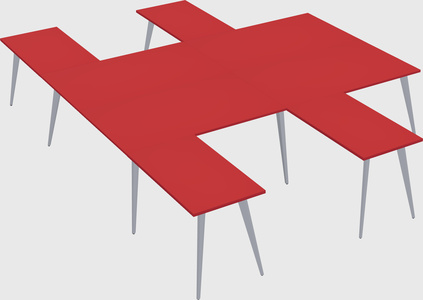 Shared l-shaped office desk system
