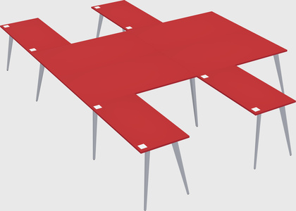 Shared l-shaped office desk system