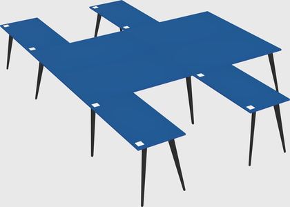 Shared l-shaped office desk system