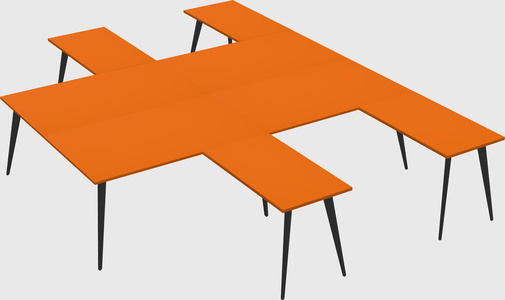 Shared l-shaped office desk system
