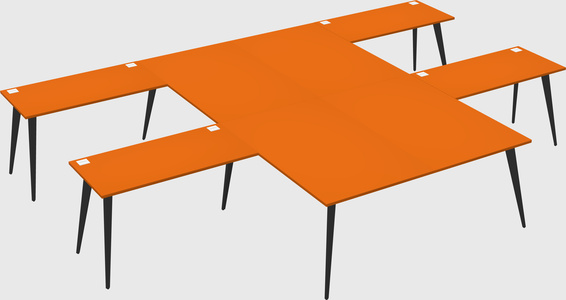Shared l-shaped office desk system