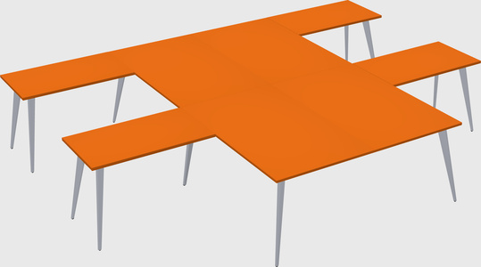 Shared l-shaped office desk system