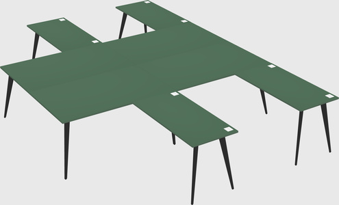 Shared l-shaped office desk system