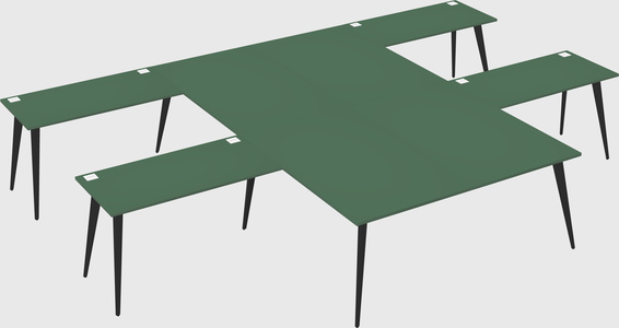 Shared l-shaped office desk system