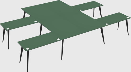 Shared l-shaped office desk system