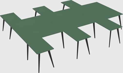 Shared l-shaped office desk system