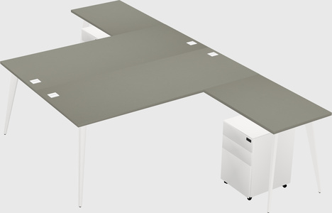 Shared L-shaped Office Desk System