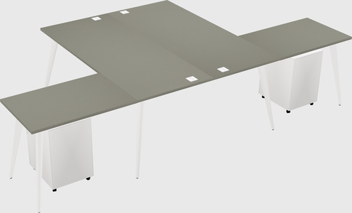 Shared l-shaped office desk system