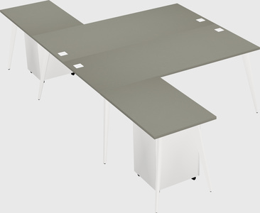Shared l-shaped office desk system