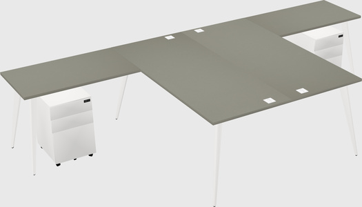 Shared l-shaped office desk system