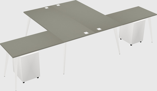 Shared l-shaped office desk system