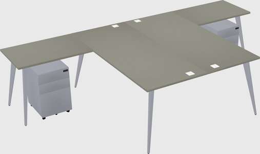 Shared l-shaped office desk system
