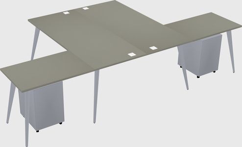 Shared l-shaped office desk system