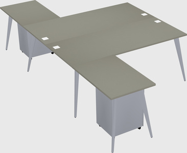 Shared l-shaped office desk system