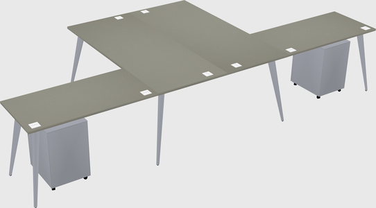 Shared l-shaped office desk system