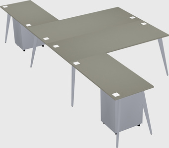 Shared l-shaped office desk system