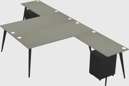Shared L-shaped Office Desk System