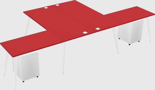Shared l-shaped office desk system