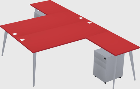 Shared L-shaped Office Desk System