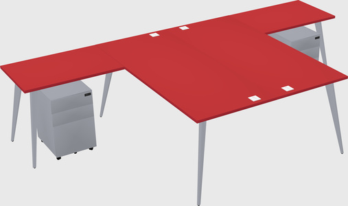 Shared l-shaped office desk system