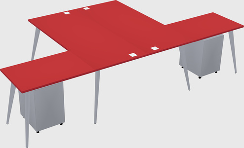 Shared l-shaped office desk system