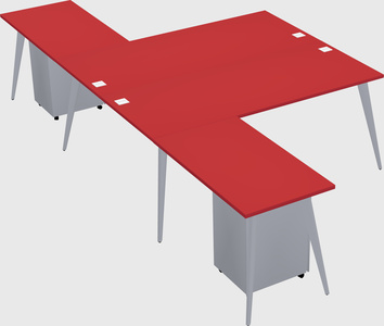 Shared l-shaped office desk system