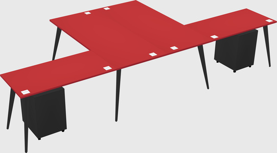 Shared l-shaped office desk system