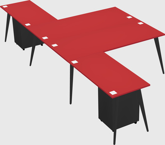 Shared l-shaped office desk system
