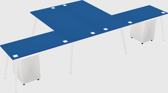 Shared l-shaped office desk system