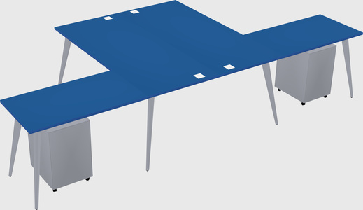 Shared l-shaped office desk system