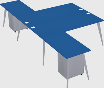Shared l-shaped office desk system