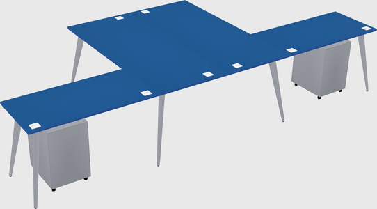 Shared l-shaped office desk system