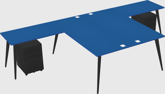 Shared l-shaped office desk system